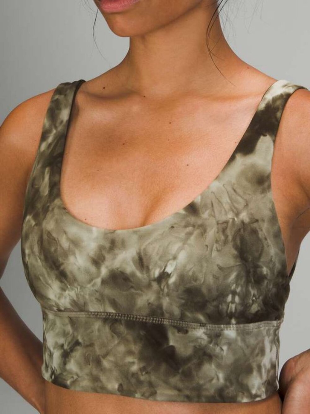 Lululemon stretch unpadded olive green reversible Align Bra size 2